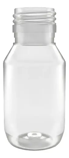 Envase Farmaceutico Pet Tapa Transparente C/Tapa Negra UND Jarabe