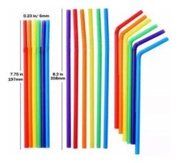 [PIT-FLE-GEN-P7193] Pitillos Flexibles de Colores 100 Unds 